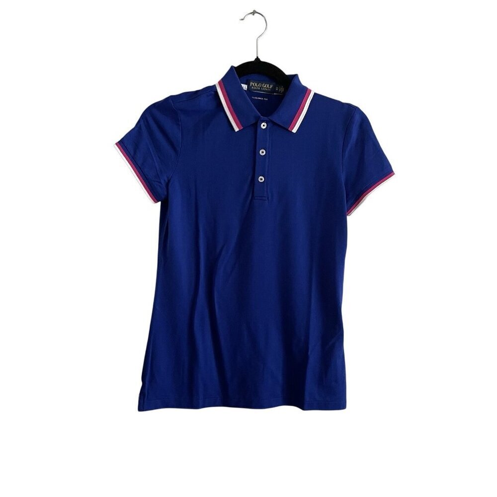 Ralph Lauren Polo Golf Women XS Royal Blue/Pink/White Tailored Fit S/S Polo NWT